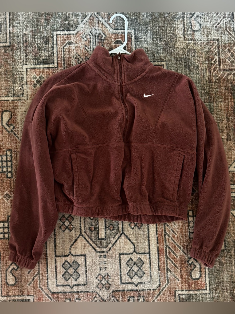 Nike Therma Fit 1/4 Zip Cropped Fleece Womans Small
